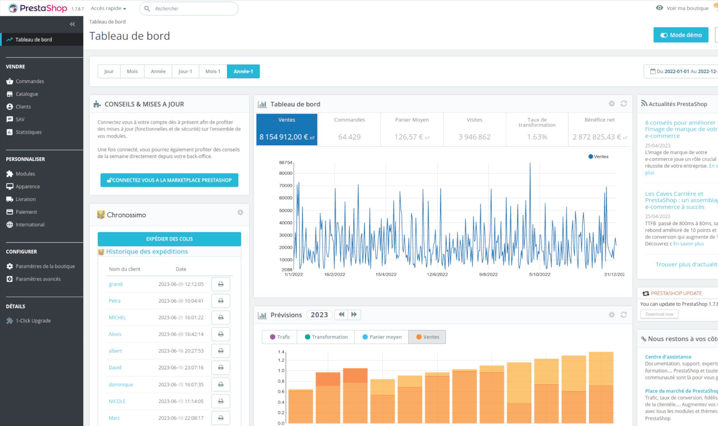 Prestashop screenshot